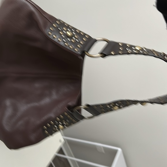 Nordstrom Brown leather studded shoulder bag - Picture 5 of 9